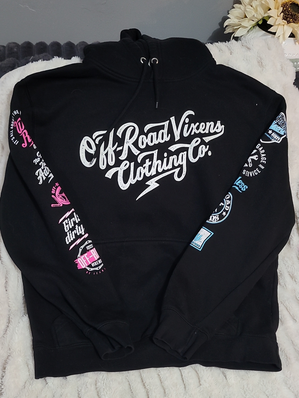 Women's Black Graphic Hoodie